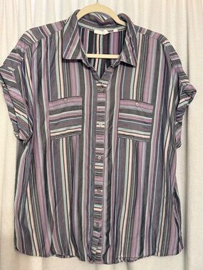 Striped Button-Up Shirt